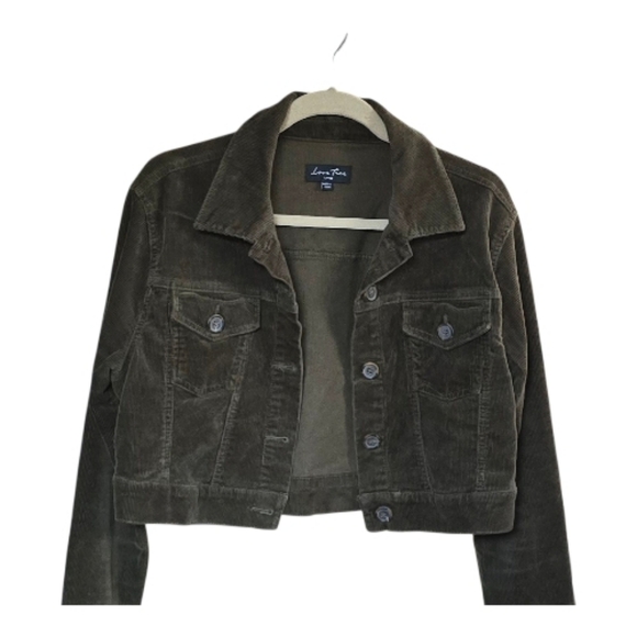 Love Tree Jackets & Blazers - Love Tree Women's Olive Corduroy Cropped Jacket